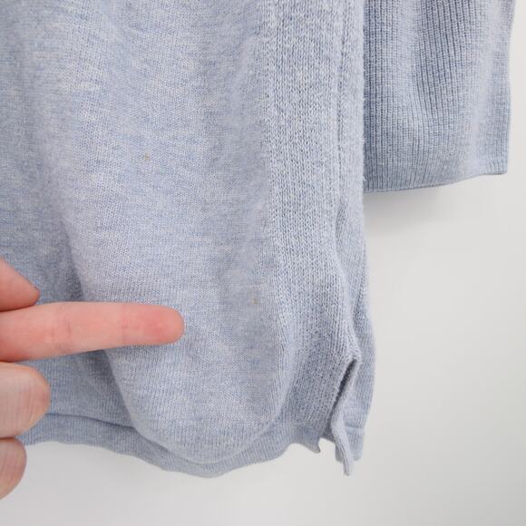 H by Halston Sweater Top Blue V Neck Bell Sleeve 3/4 Sleeve Blouse Casual Size M - Picture 6 of 11